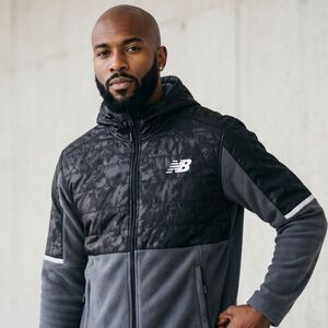 NWT New Balance Hooded Fleece Medium Black Camo & Gray